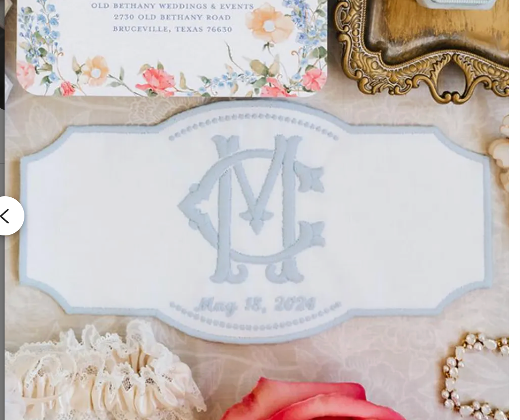 Custom Embroidered Wedding Bouquet Wrap