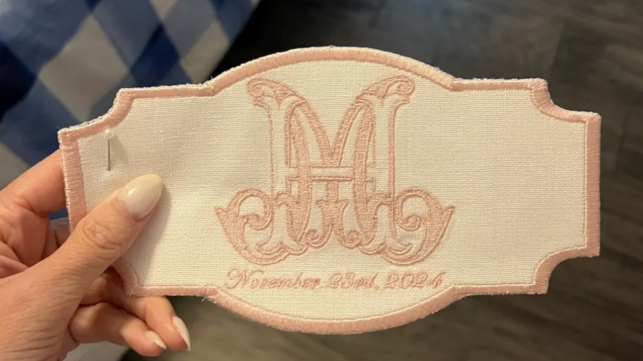 Custom Embroidered Wedding Bouquet Wrap